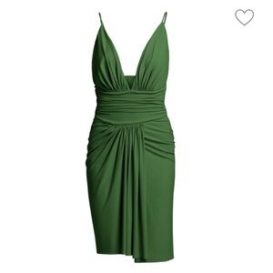 Alexandre Vauthier green Roman style dress bodysuit closure zip up gown evening